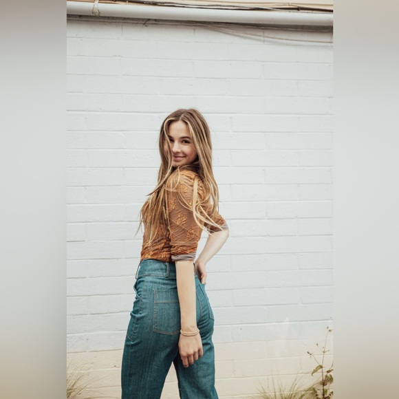 Free People- NWT -Lost in Lace Cardi- Bright Cider -Small - Picture 12 of 14